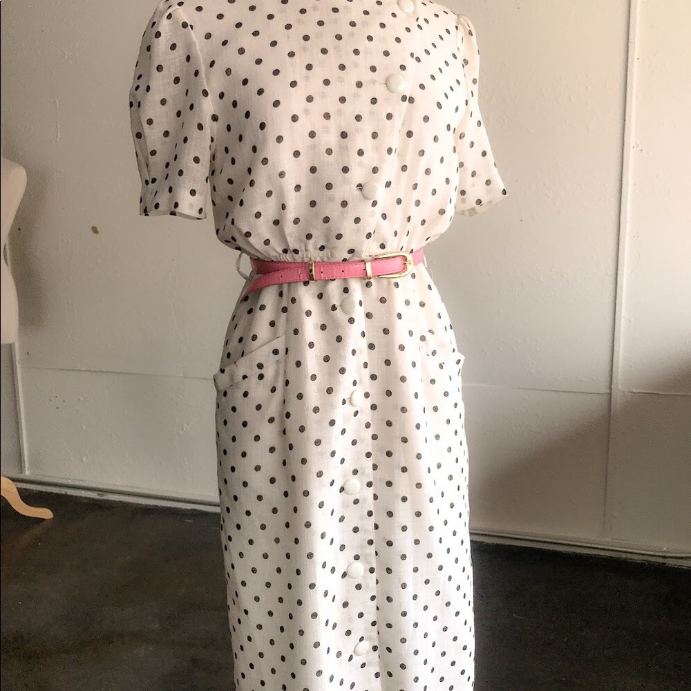VTG white dress with polka dots